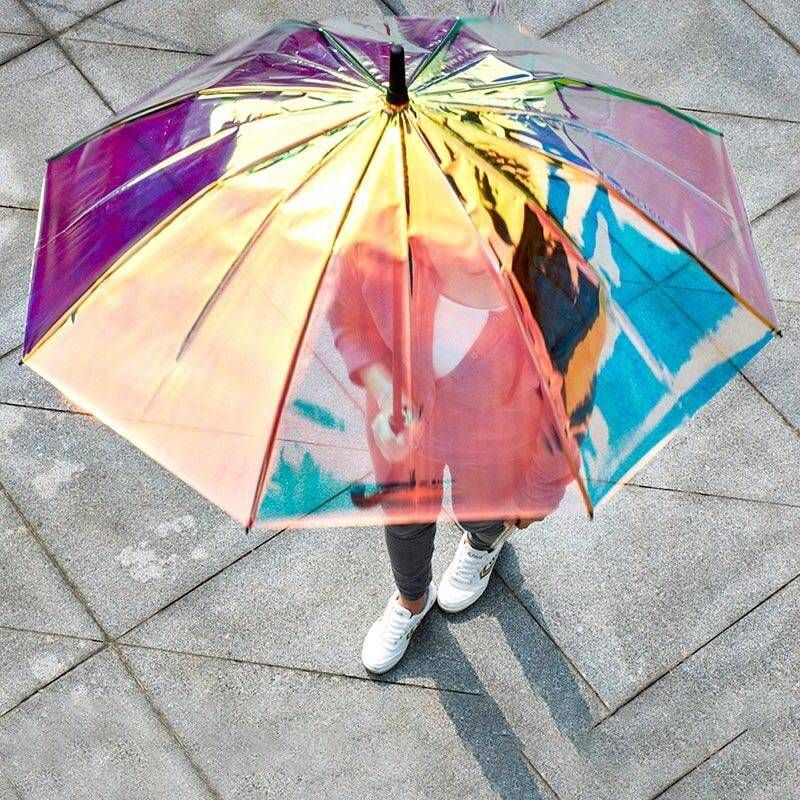 С помощью зонта