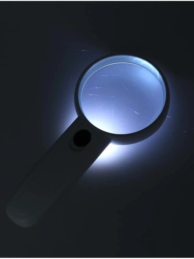 Лупа ручная круглая 5-кратная (диаметр 50 мм) со светодиодной ...