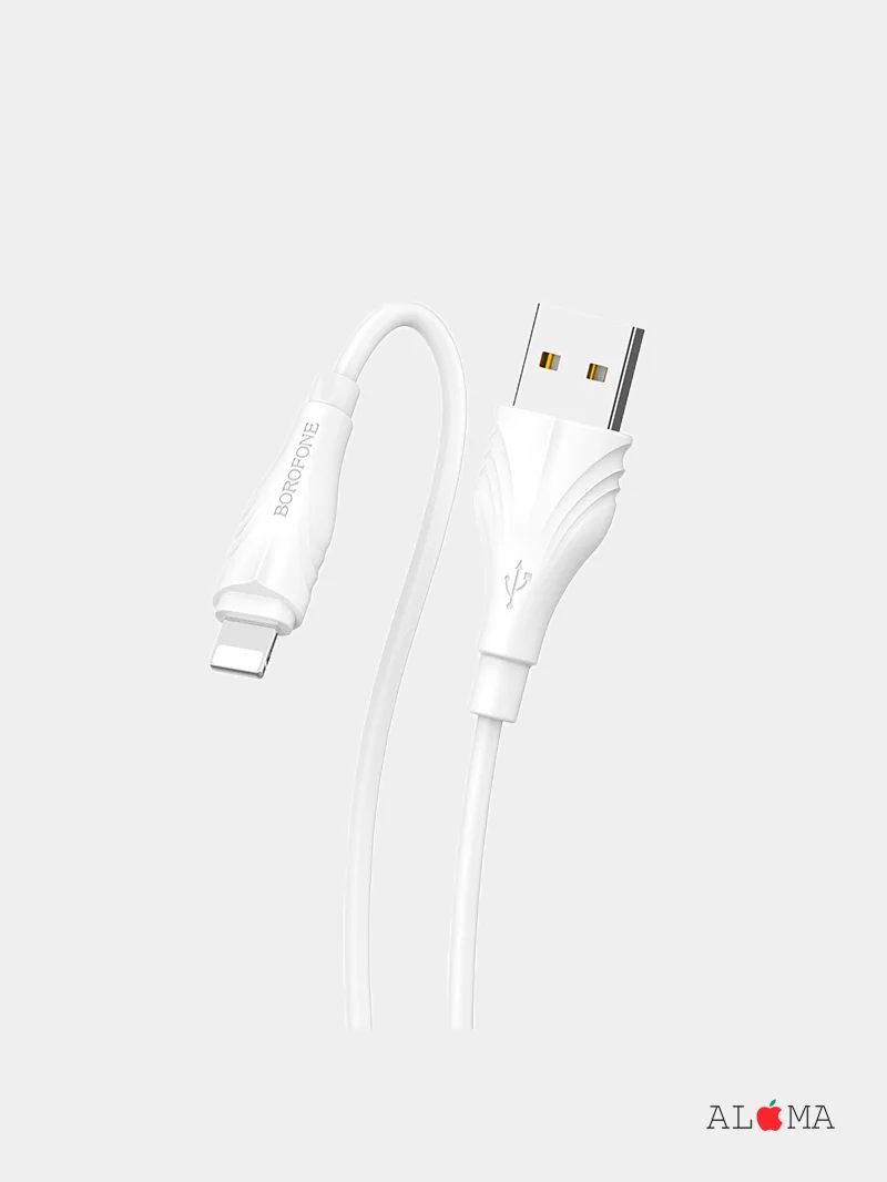 Кабель для iphone USB - Lightning(8-Pin) Borofone BX18 1м / 2м / 3м быстрая зарядка