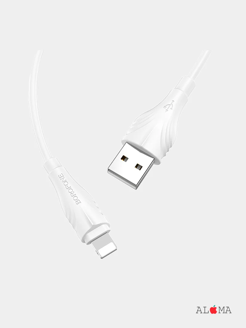 Кабель для iphone USB - Lightning(8-Pin) Borofone BX18 1м / 2м / 3м быстрая зарядка