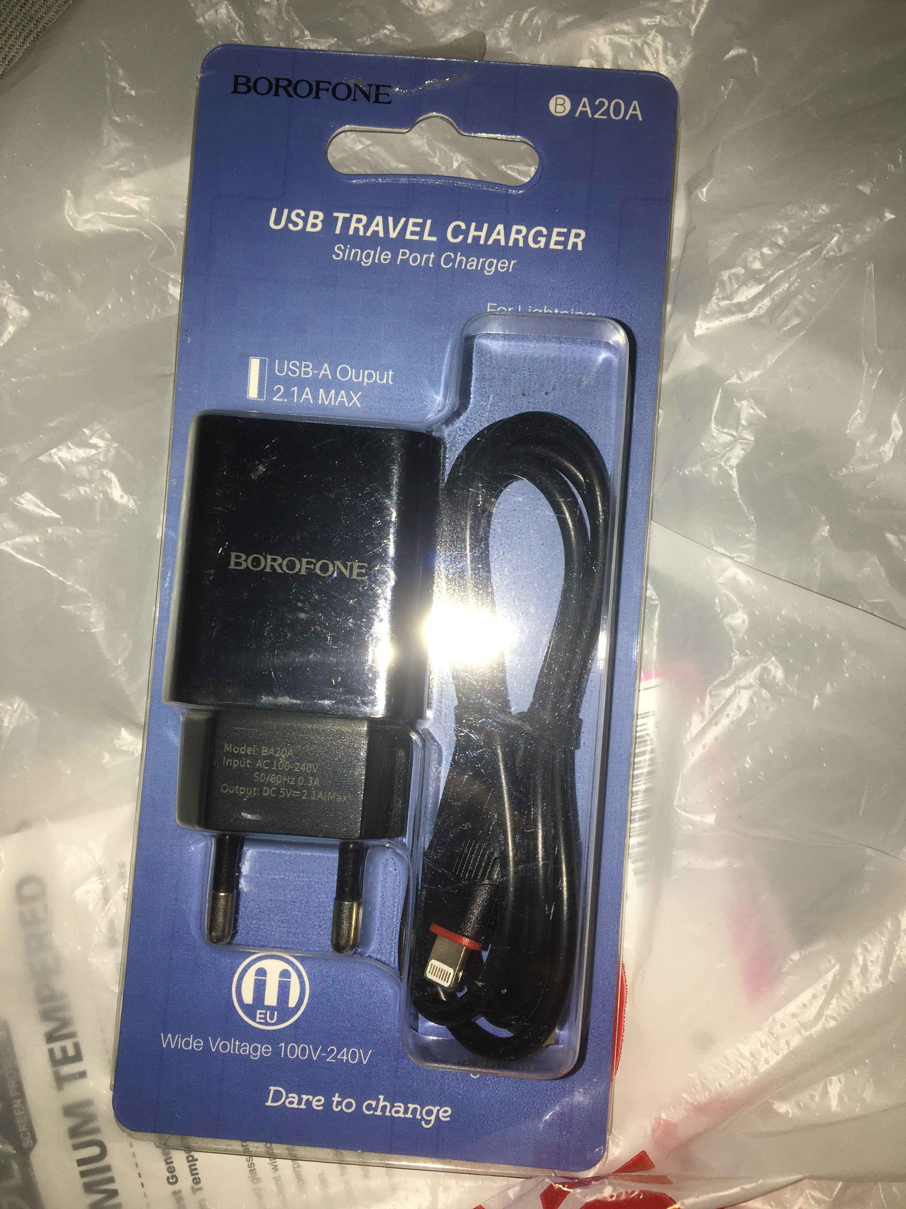 Сетевое зарядное устройство Borofone BA20A (1xUSB, 2.1А + кабель Apple  Lightning) купить по цене 319 ₽ в интернет-магазине Магнит Маркет