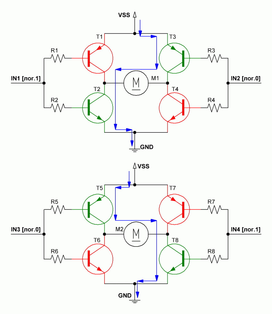 Схема драйвер двигателя постоянного тока