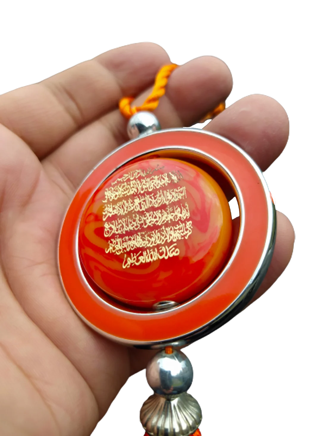 Кулон - подвеска мусульманская в салон машины, оранжевая, категория элит