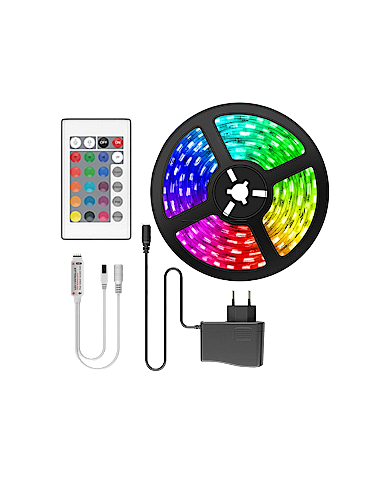 Светодиодная лента с блоком управления и блоком питания