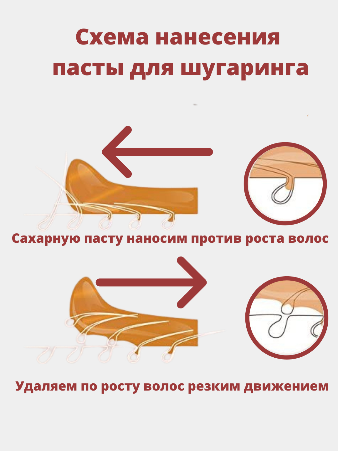 Схема роста волос на ногах для шугаринга