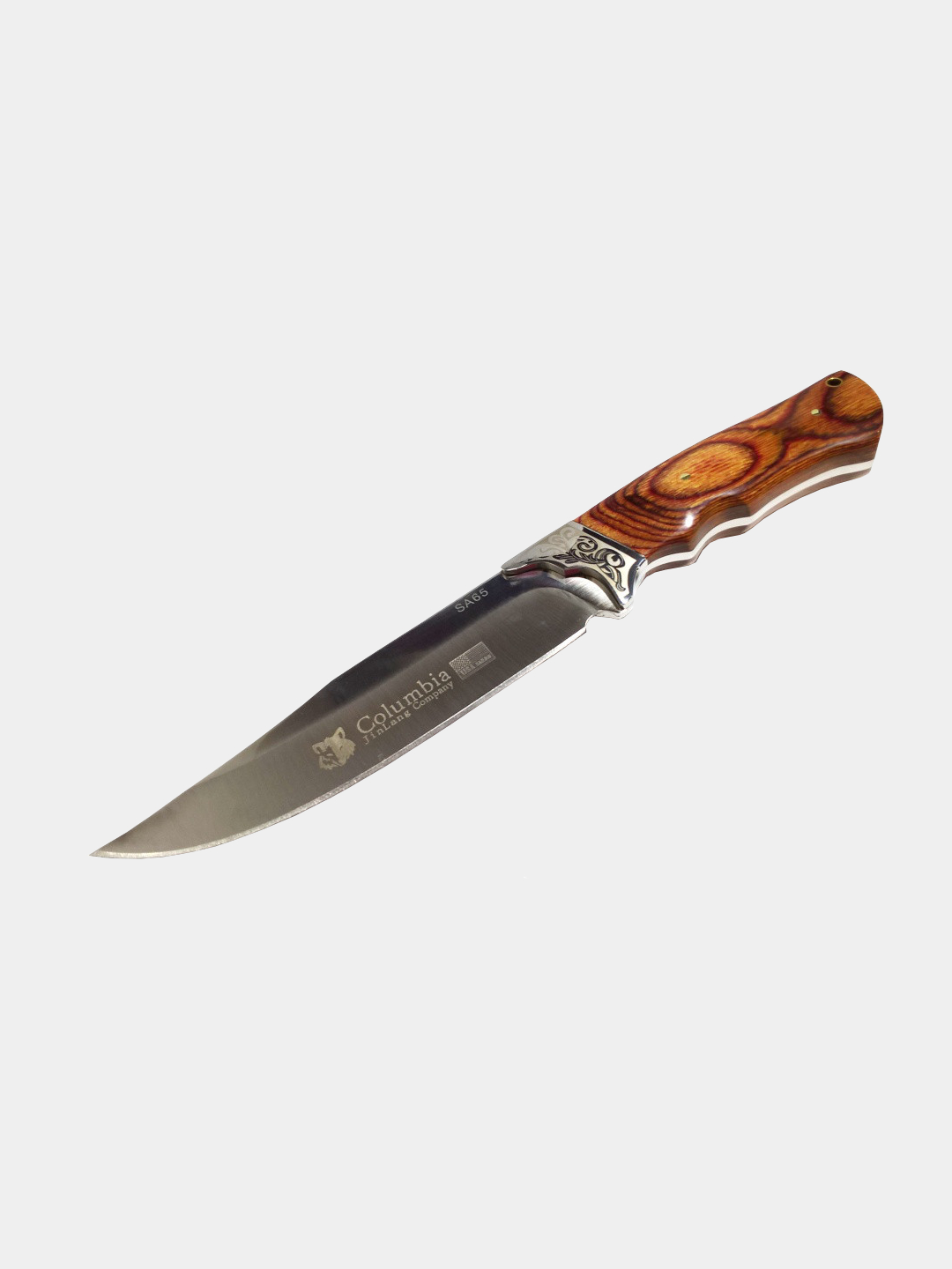 Нож охотничий Columbia SA 65/ С чехлом/ Рукоять дерево/ Нескладные ножи .