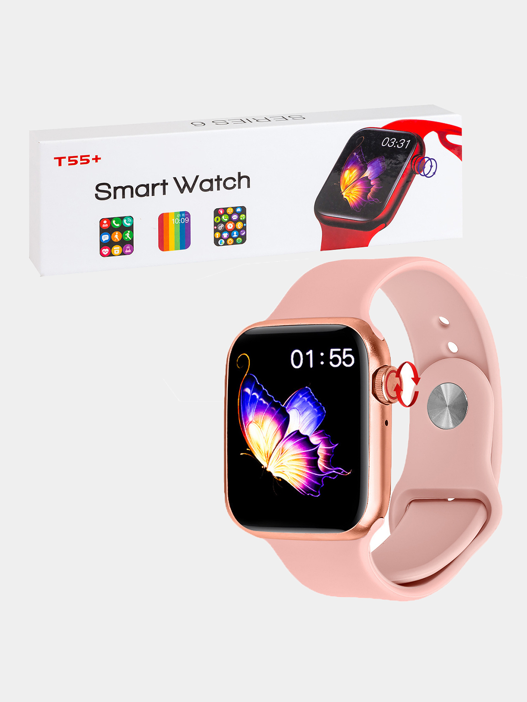 Умные смарт часы t55 smart watch series 6 обзор