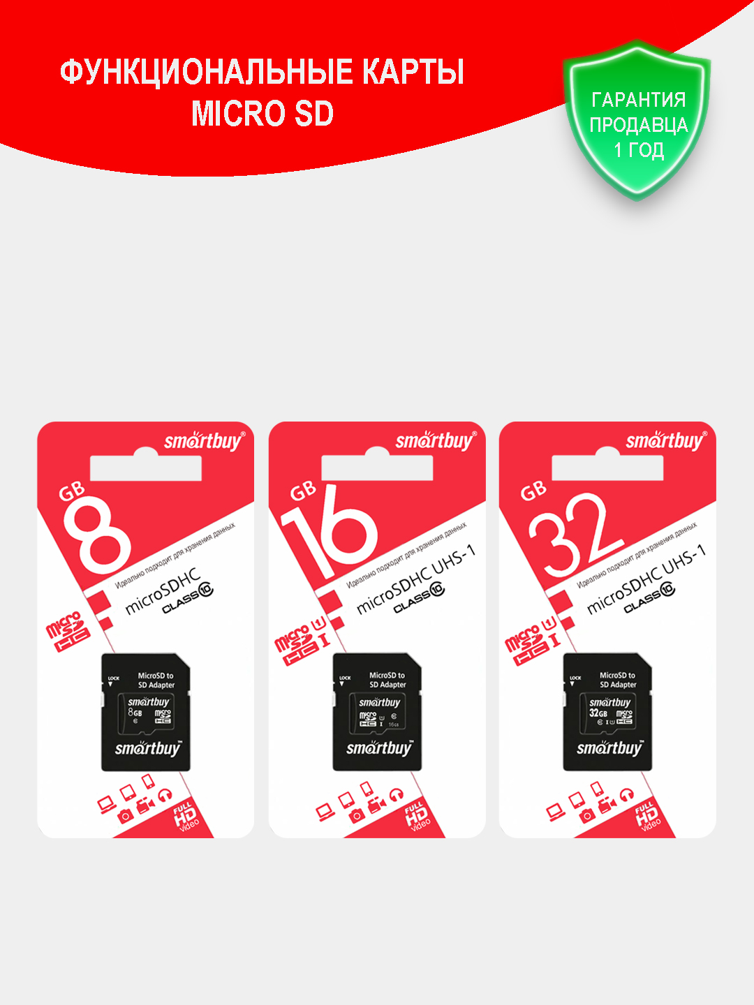 Карта памяти smartbuy microsd 128gb class 10