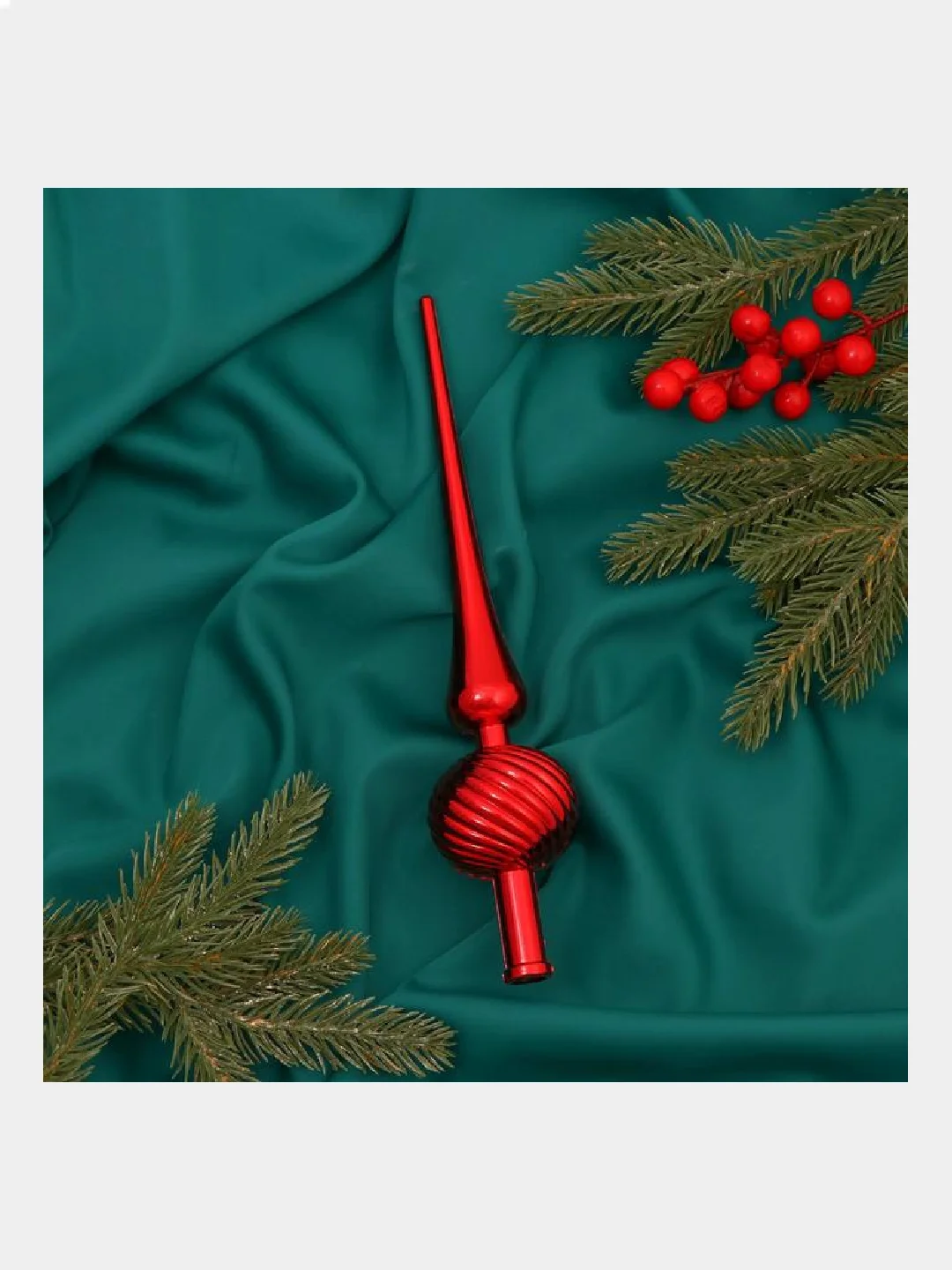 Наконечник красный 25см/ Ёлочные украшения/ новогодние украшения