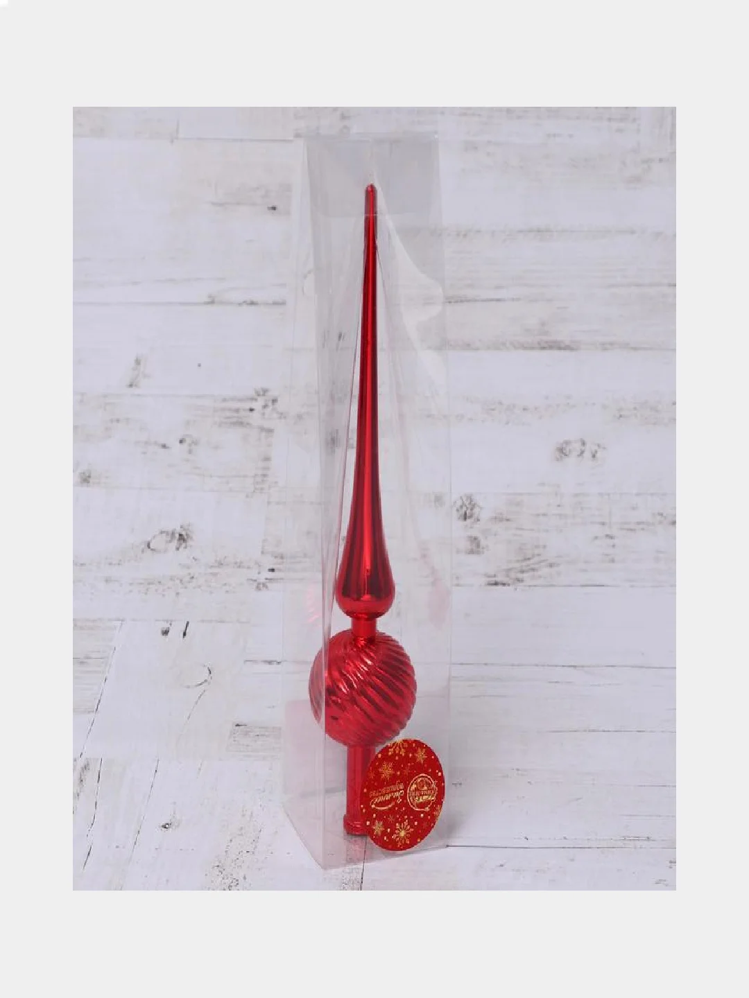 Наконечник красный 25см/ Ёлочные украшения/ новогодние украшения