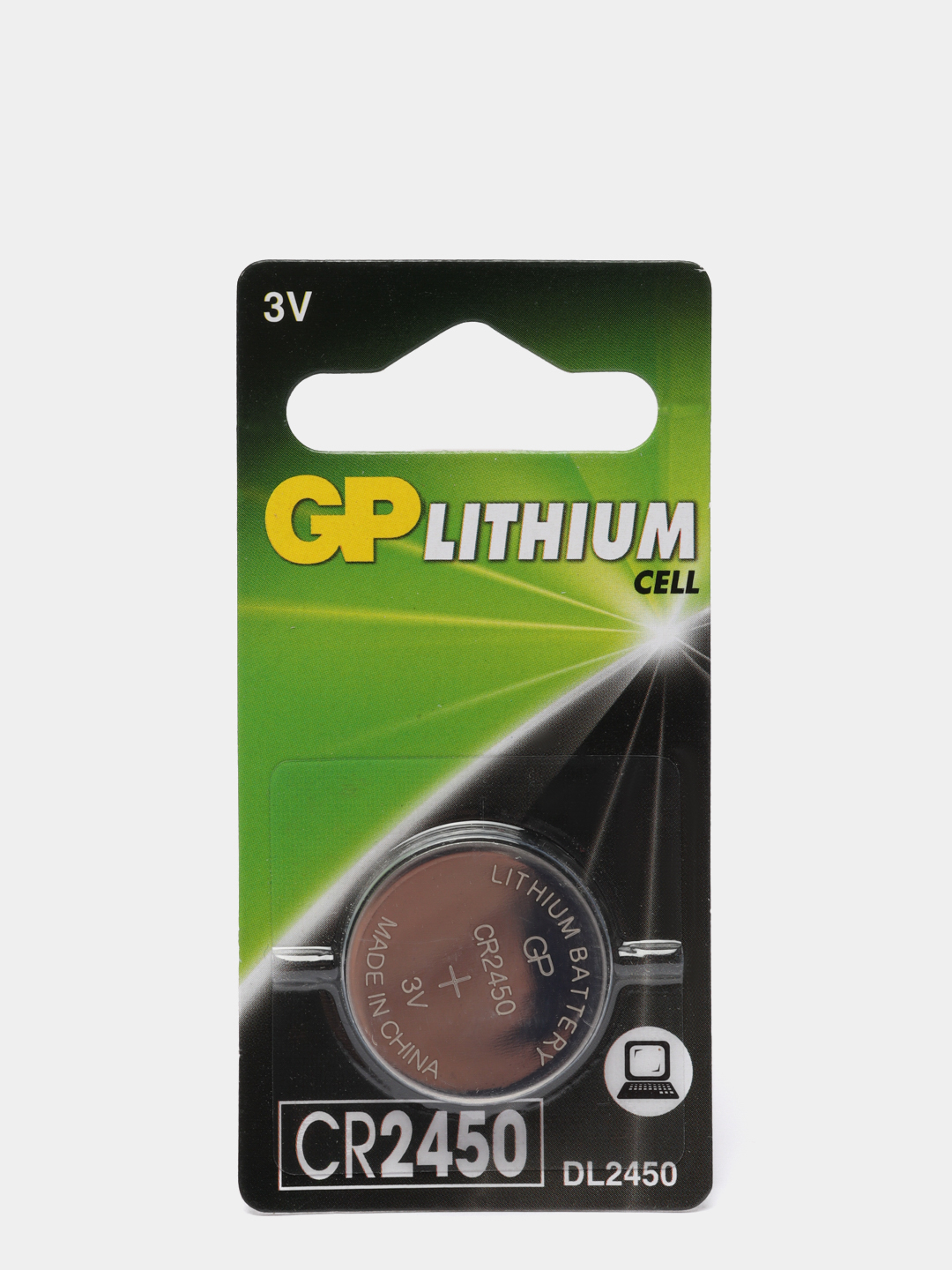 Литиевая дисковая батарейка GP Lithium CR2450, 1 штука за 258 ₽  .