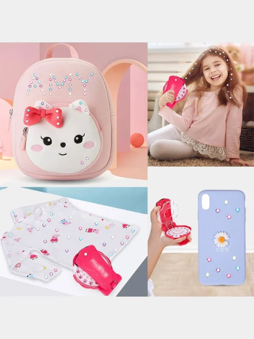 Стайлер для волос со стразами для девочек