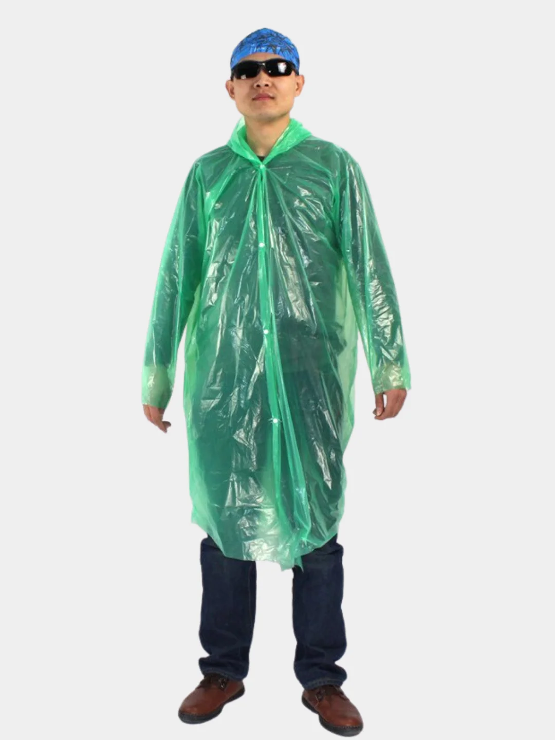 Дождевик Плащ Унисекс Однотонный 3 Цвета Панчо С Капюшоном 150 см