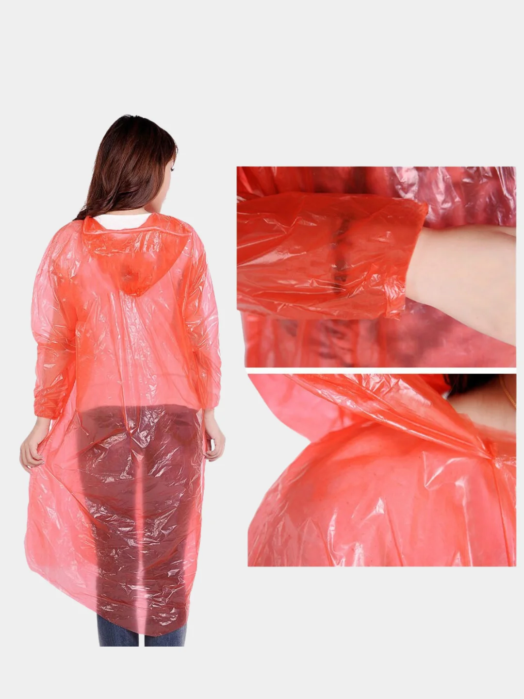 Дождевик Плащ Унисекс Однотонный 3 Цвета Панчо С Капюшоном 150 см