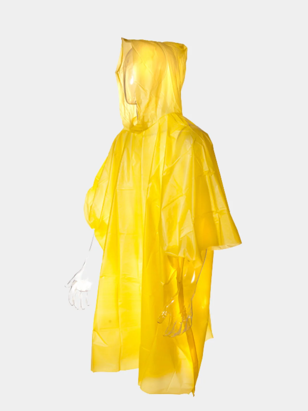 Дождевик Плащ Унисекс Однотонный 3 Цвета Панчо С Капюшоном 150 см