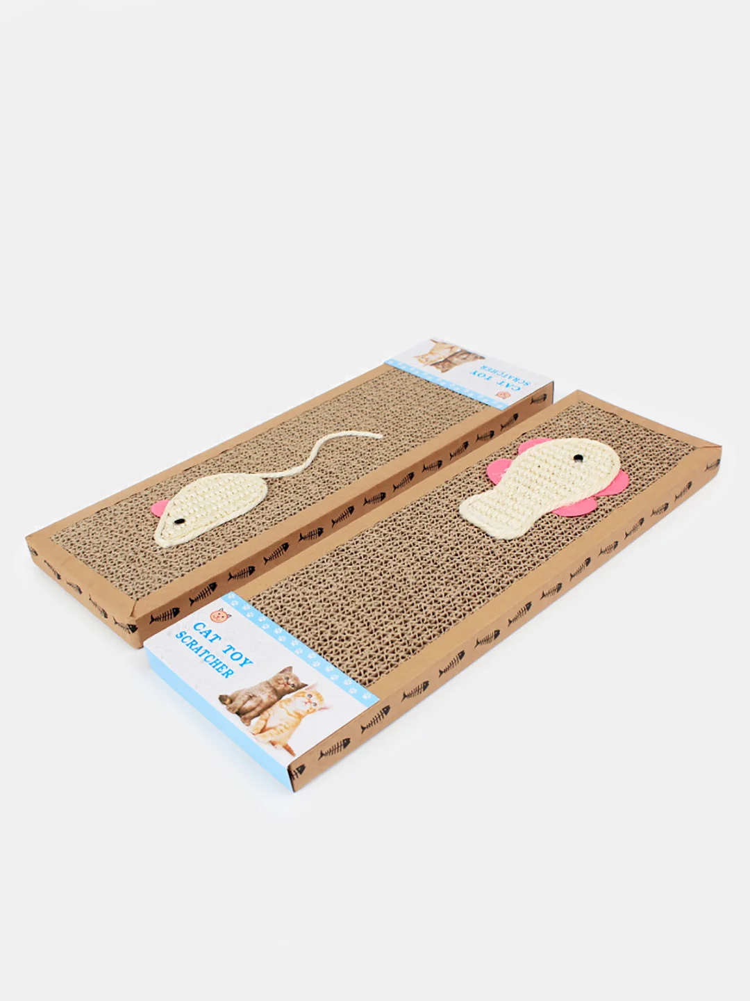 Когтеточка для кошек "Мышка, рыбка", когтеточка настенная плоская ...