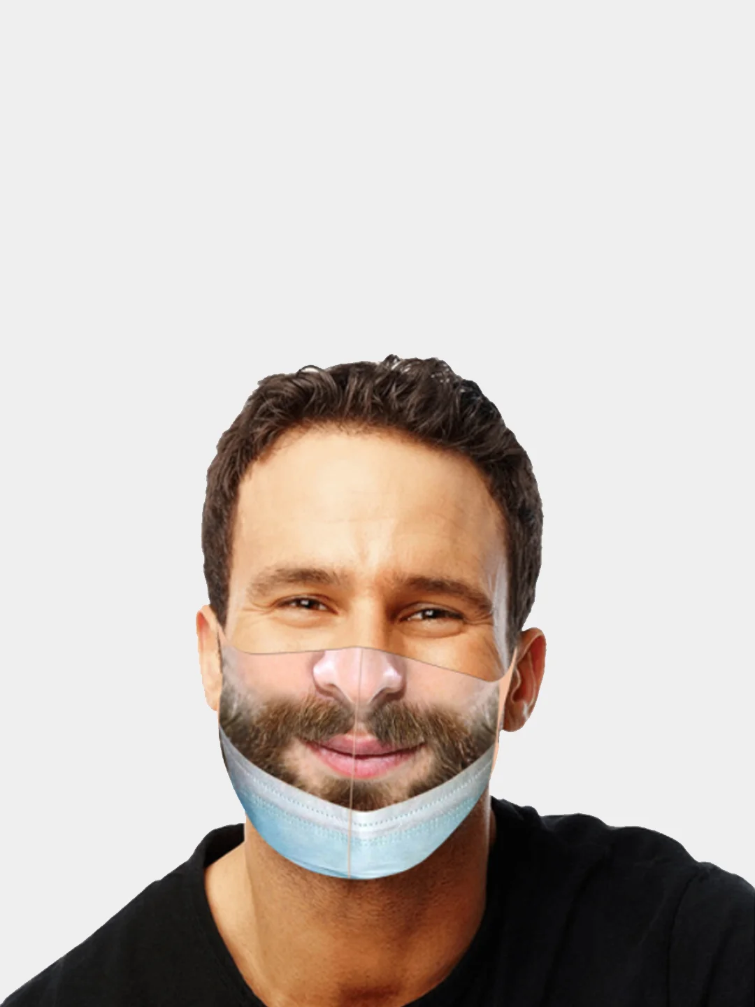 Смешная маска на лицо/ маска с усами, щетиной/ карнавальная маска ...