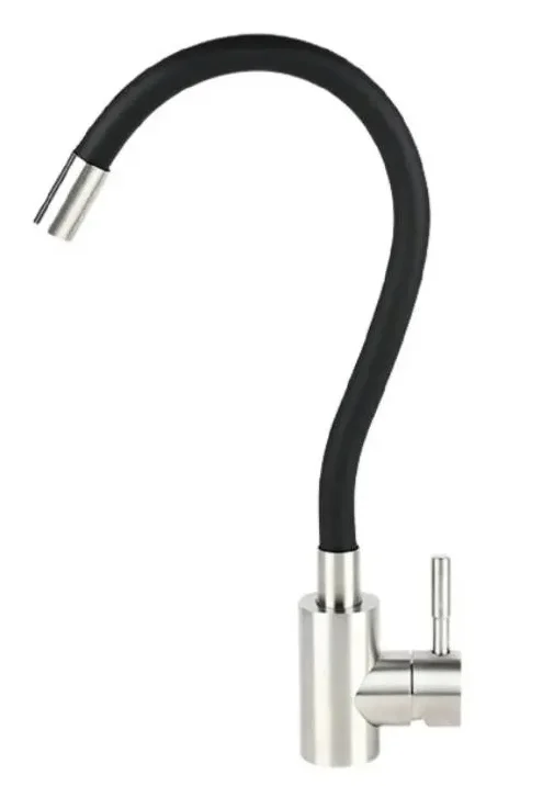 Смеситель для кухонной мойки с гибким изливом SOLONE EZA4-F090KB ЧЁРНЫЙ ...