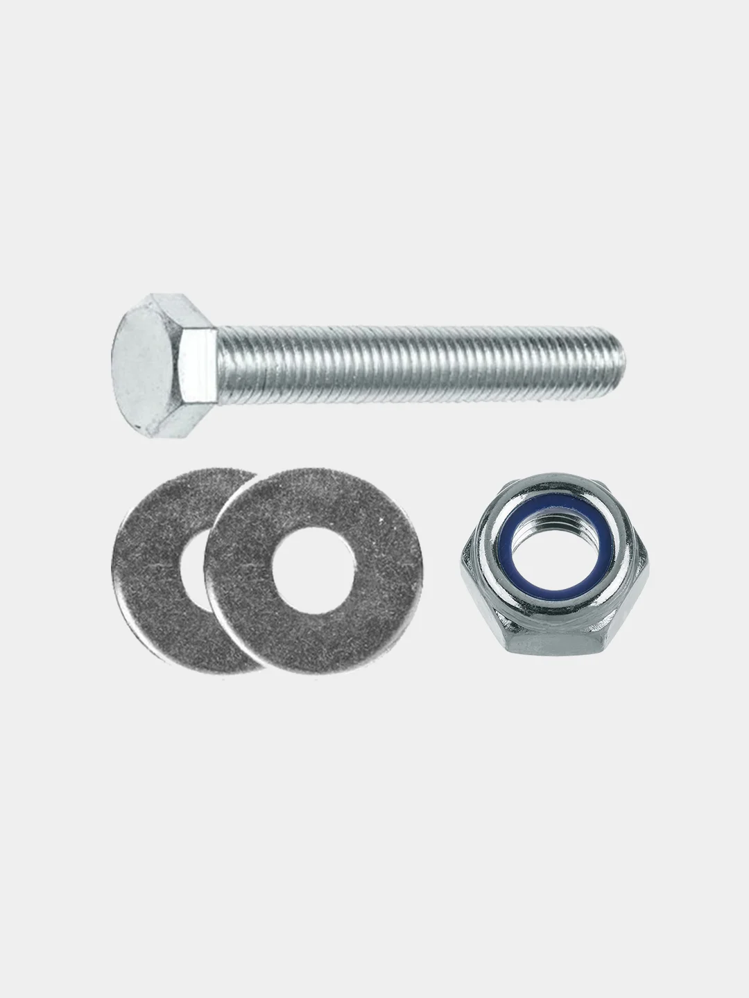 Болт М8 в наборе с самоконтрящей гайкой и 2 шайбы, 8 штук в упаковке за ...