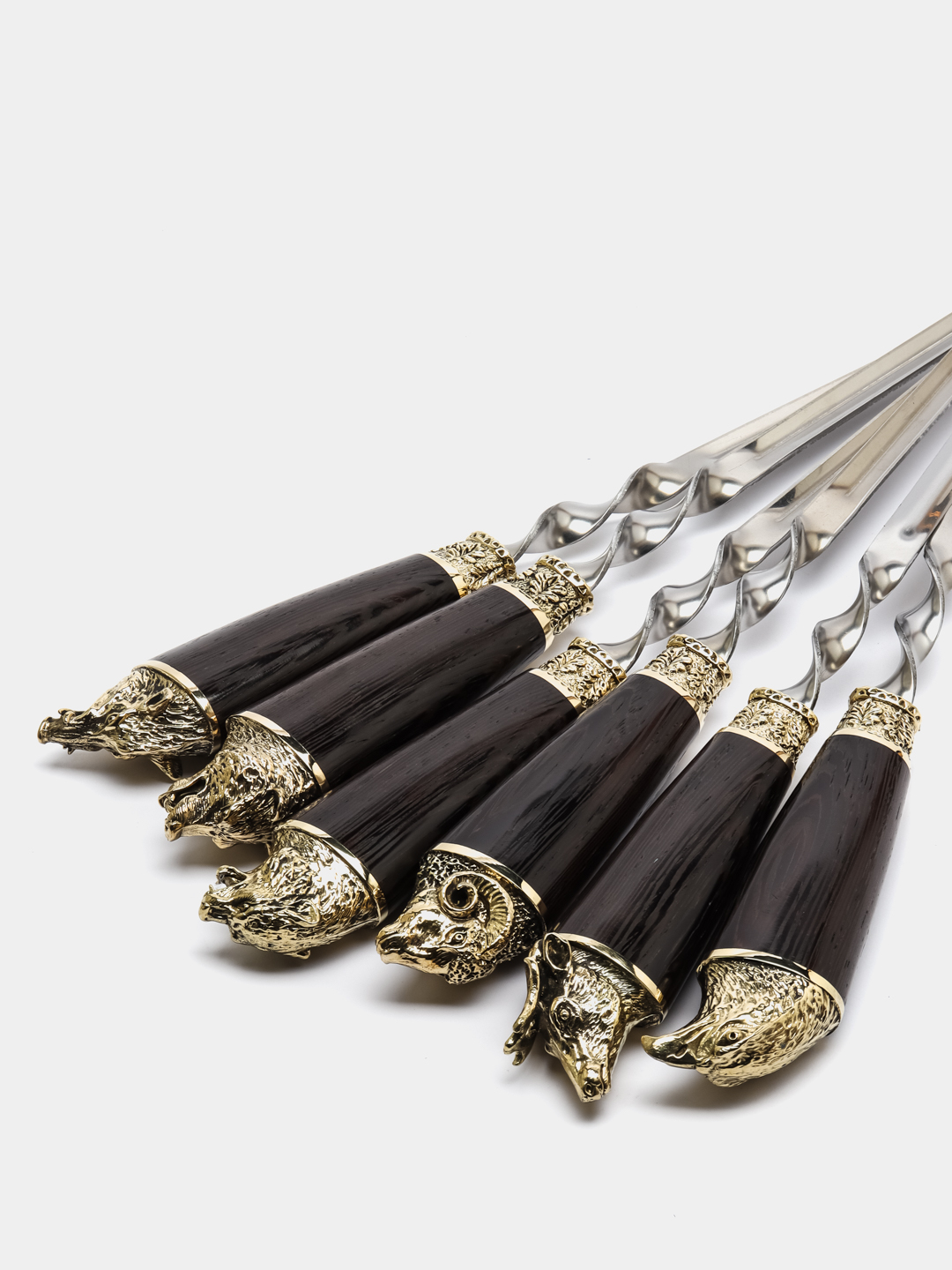 Подарочный набор шампуров - шампура с деревянной ручкой 