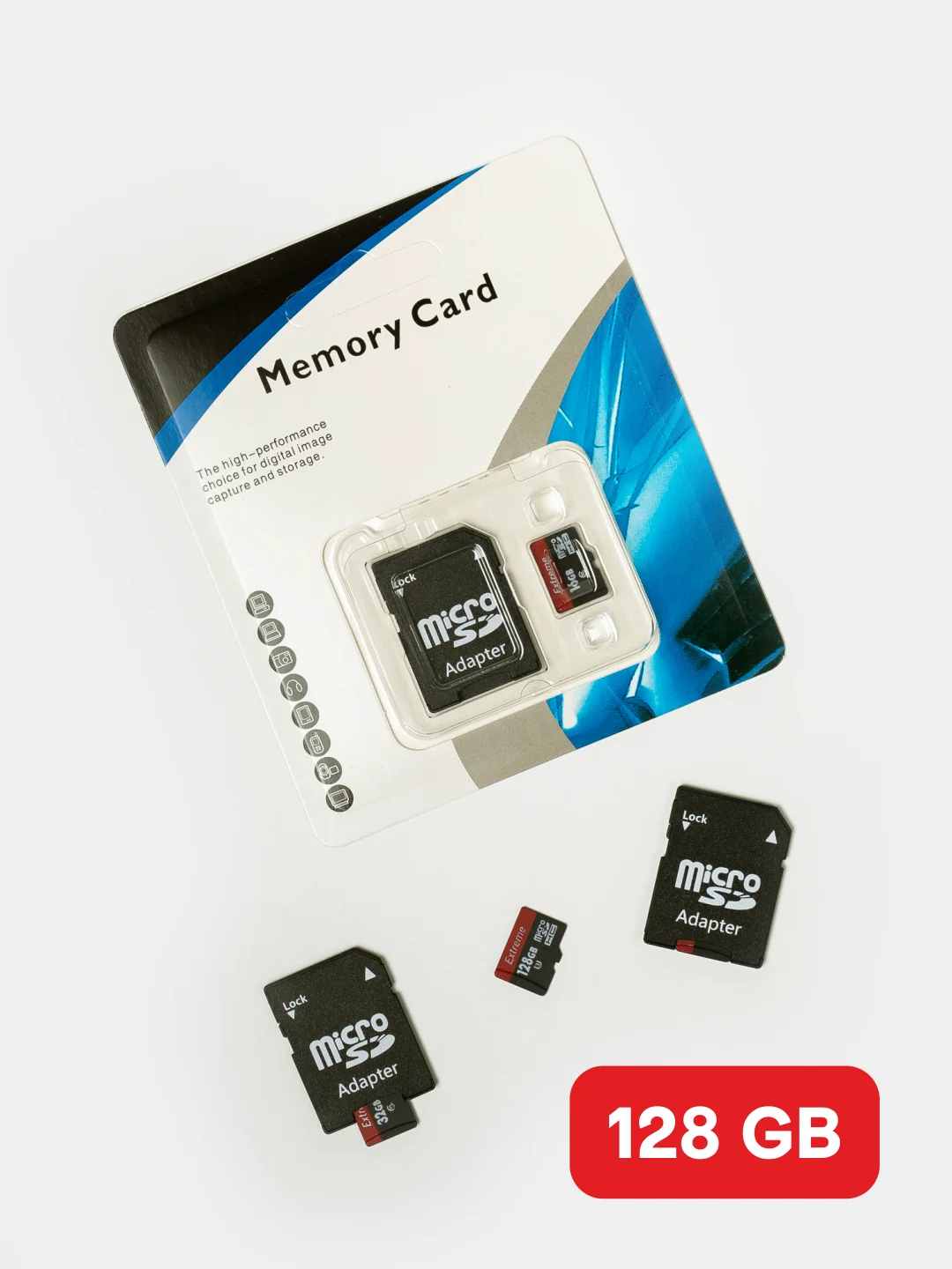 Карта памяти micro SD HC Class 10 с адаптером / 128 гб, 64 гб, 32 гб