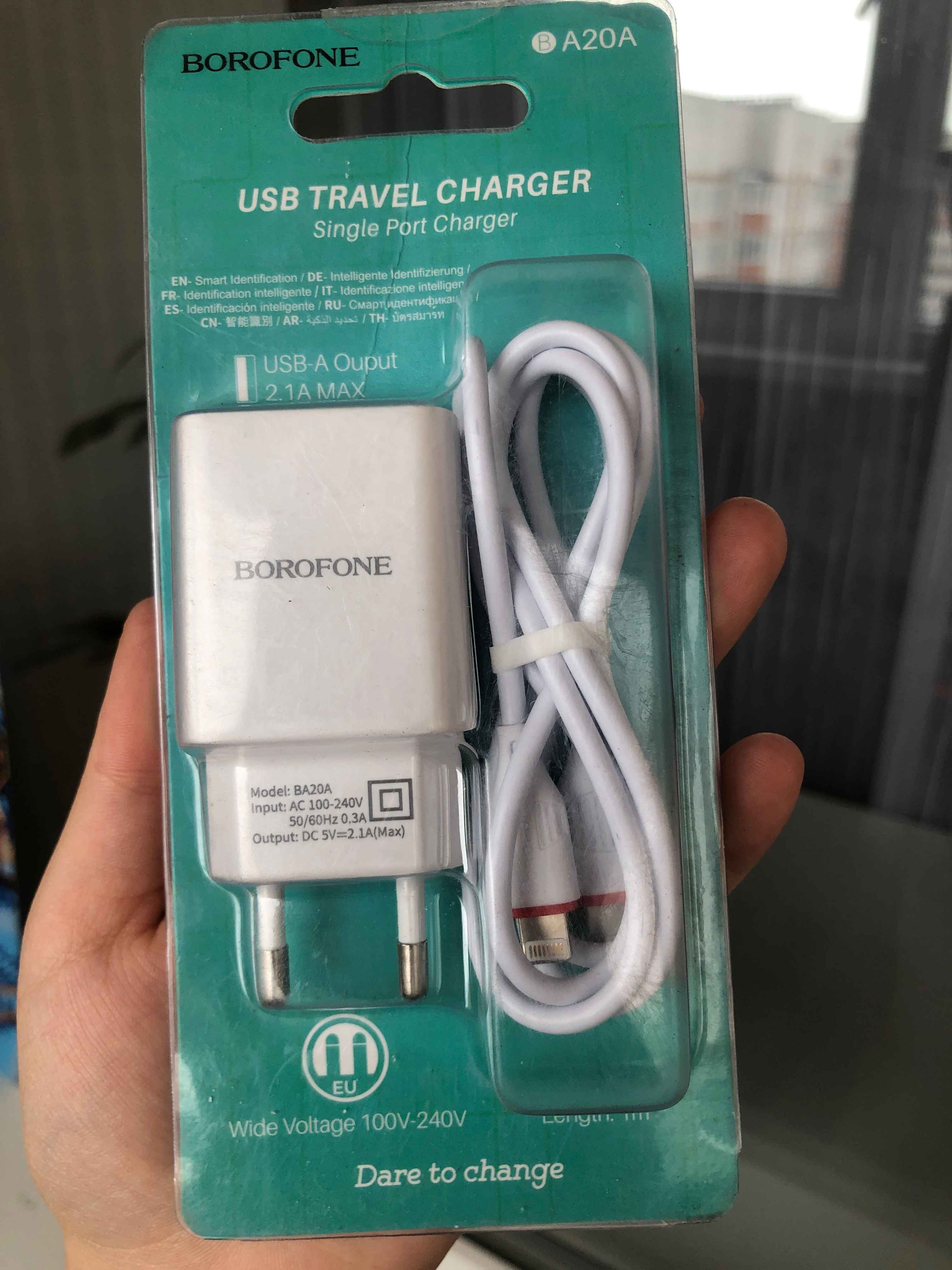 Сетевое зарядное устройство Borofone BA20A (1xUSB, 2.1А + кабель Apple  Lightning) купить по цене 319 ₽ в интернет-магазине Магнит Маркет