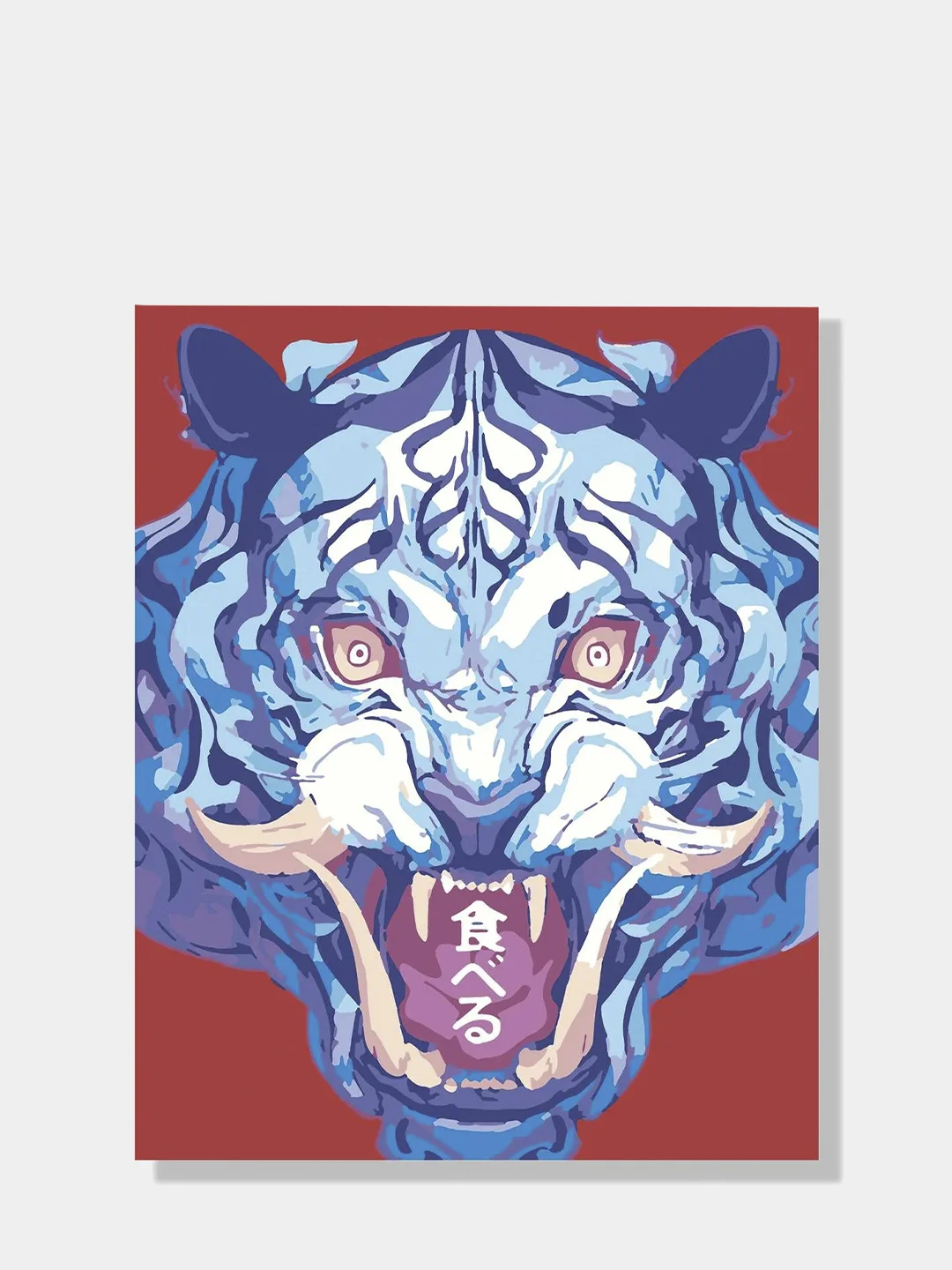 Картина по номерам аниме на холсте с подрамником 50х40 см \"Синий тигр ...