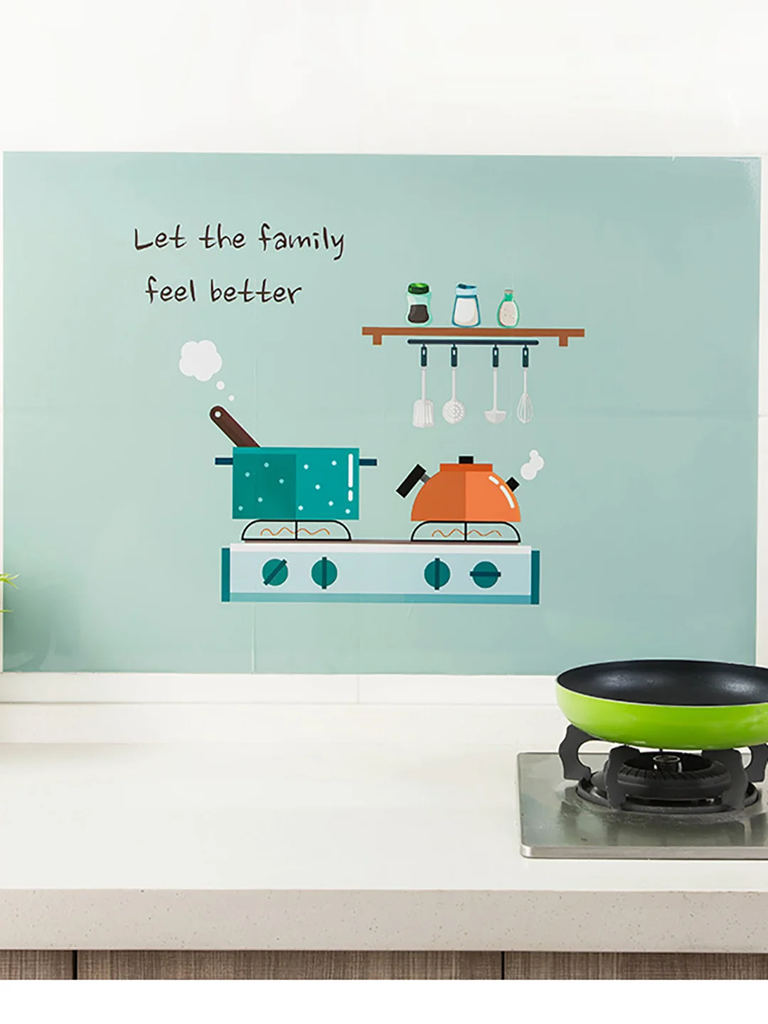 Наклейка водононепроницаемая на кухонный фартук, плёнка для защиты от ...