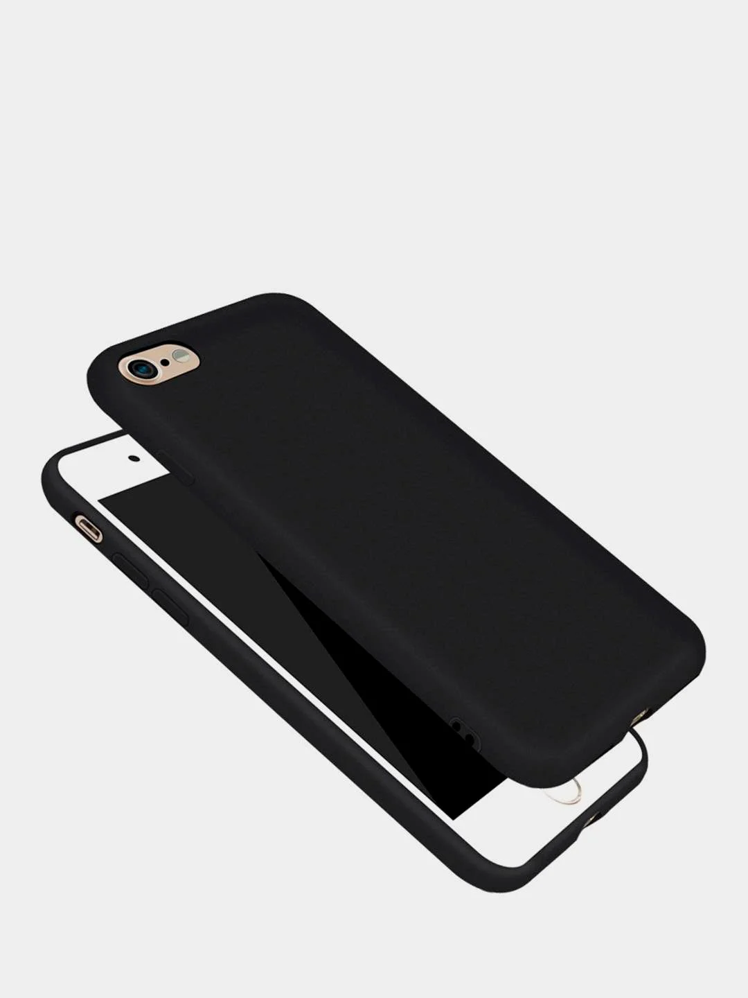 Чехол iPhone 7 / 8 / SE 2020 черный силиконовый (Айфон 7 / 8 / СЕ) за ...