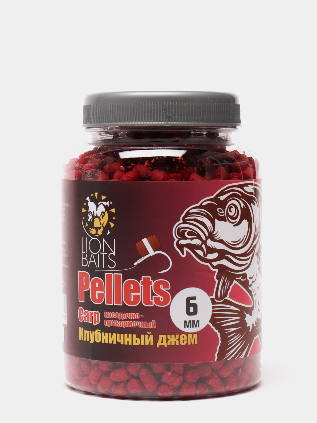 Джем 6. Пелетс насадочный с резинкой в баночке Lion Baits.