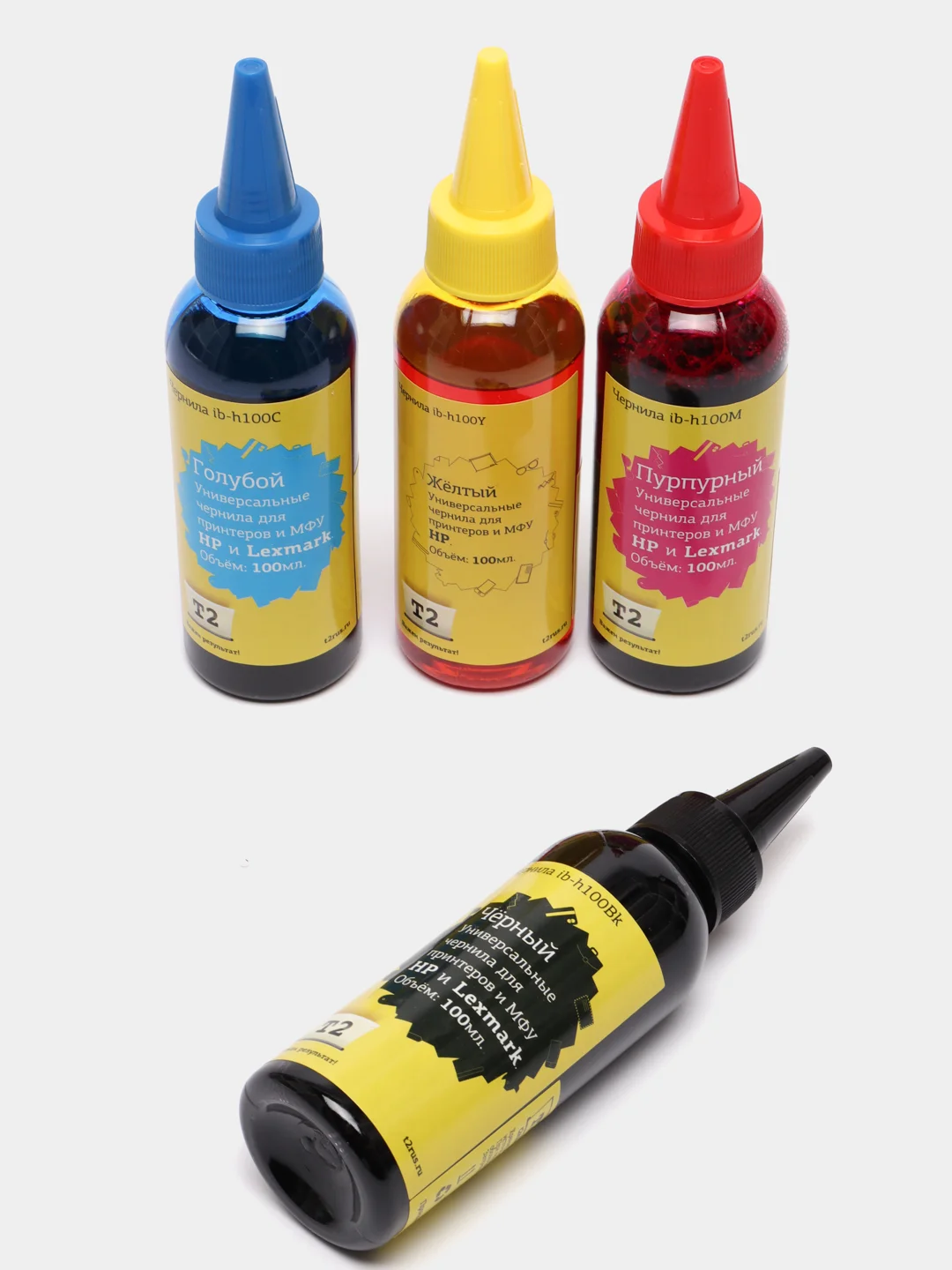 Комплект универсальных чернил для HP и Lexmark 4х100, Т2