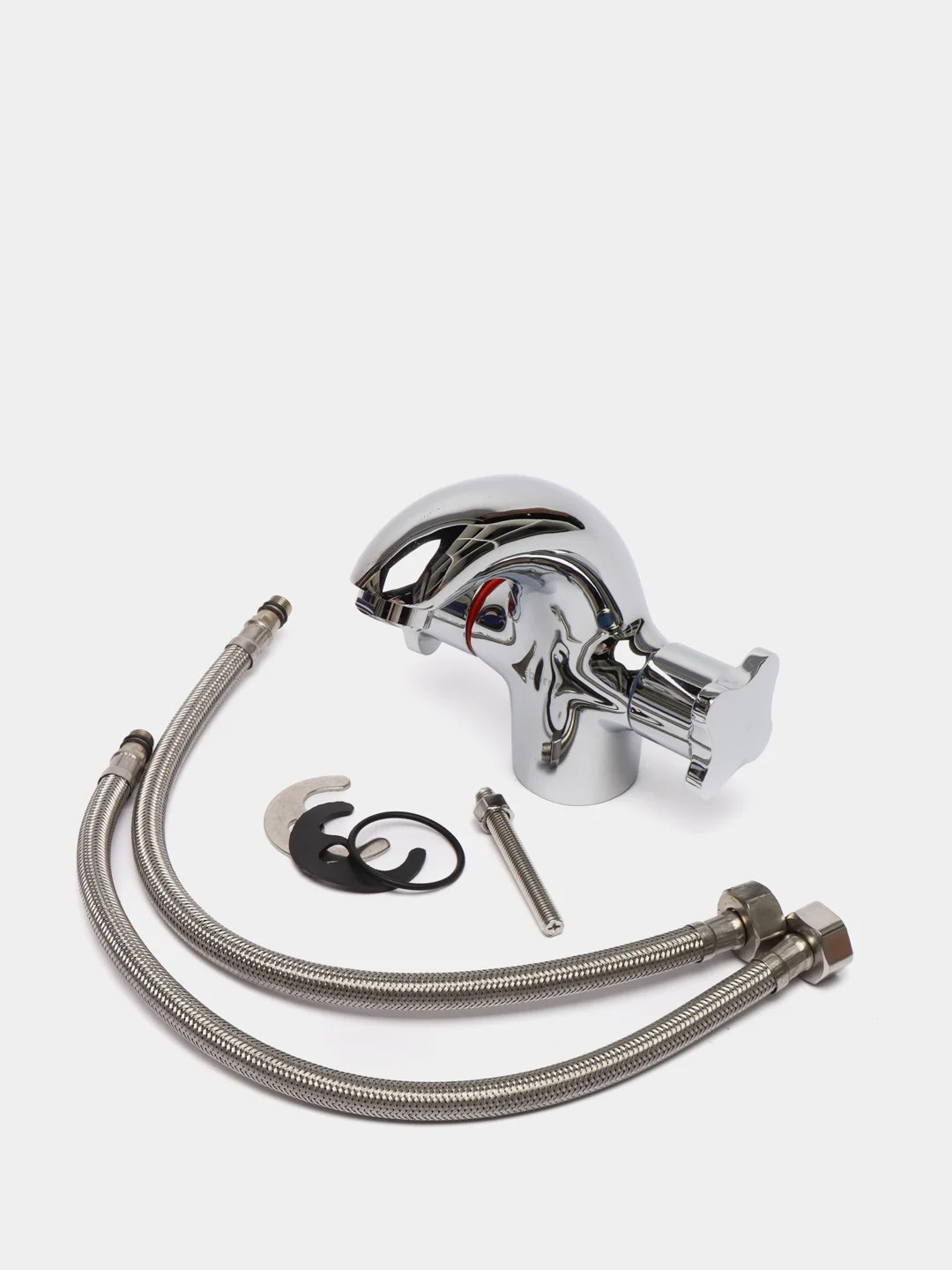 Смеситель для раковины Borneo LUXE двухвентильный с гибкой подводкой за ...