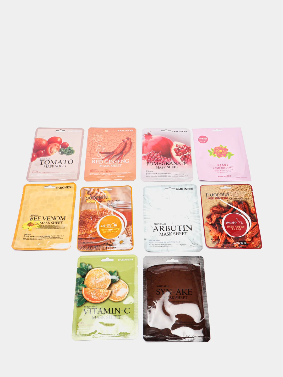 Набор тканевых масок для лица Baroness, 10 штук