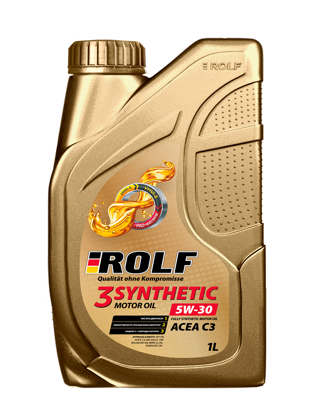  масло ROLF 3-SYNTHETIC 5W-30, ACEA С3 Синтетическое 1 л .