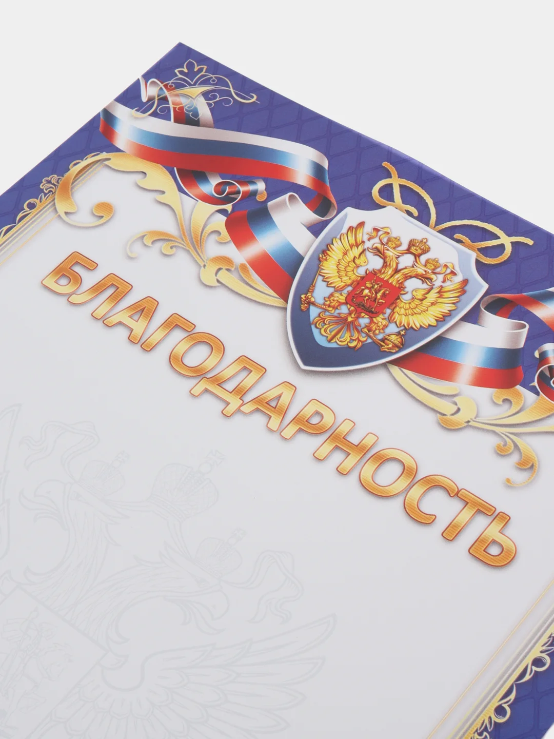 Благодарность, благодарственное письмо, герб РТ, герб РФ, размер 21*29,7 см