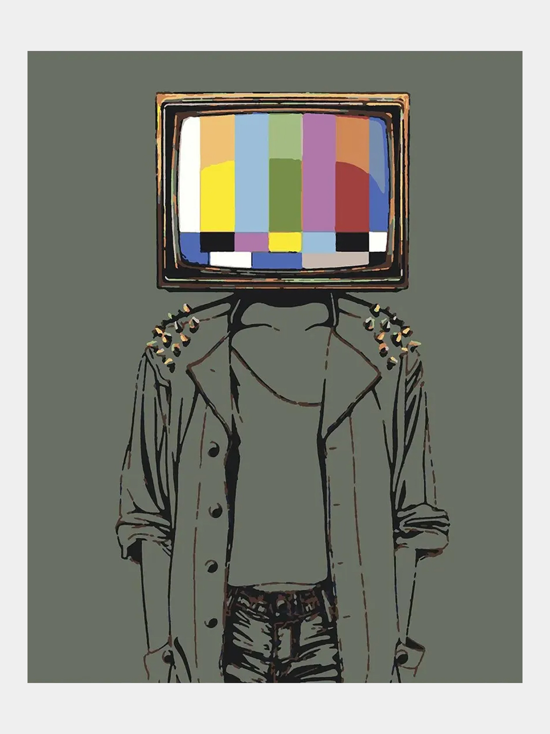 Человек с телевизором вместо головы арт