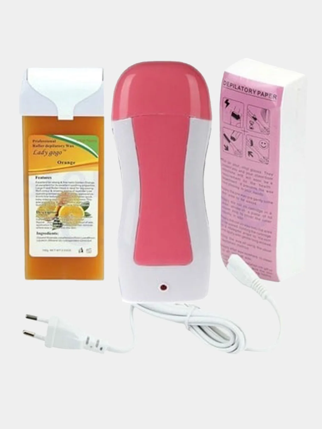 Набор 3 в 1 для депиляции: воскоплав картриджный, полоски для депиляции ...