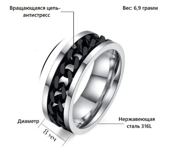 Почему крутиться курсор. Кольцо с вращающейся цепочкой. Кольцо антистресс.