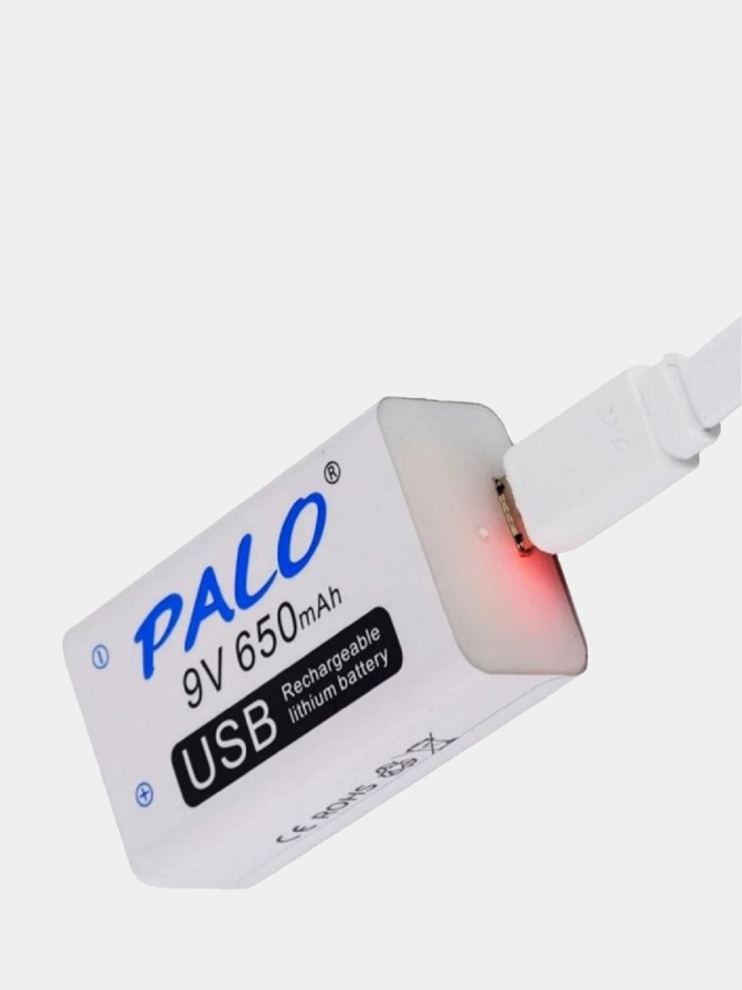 Батарейка крона аккумуляторная 6F22 PALO, зарядка от micro usb кабеля .