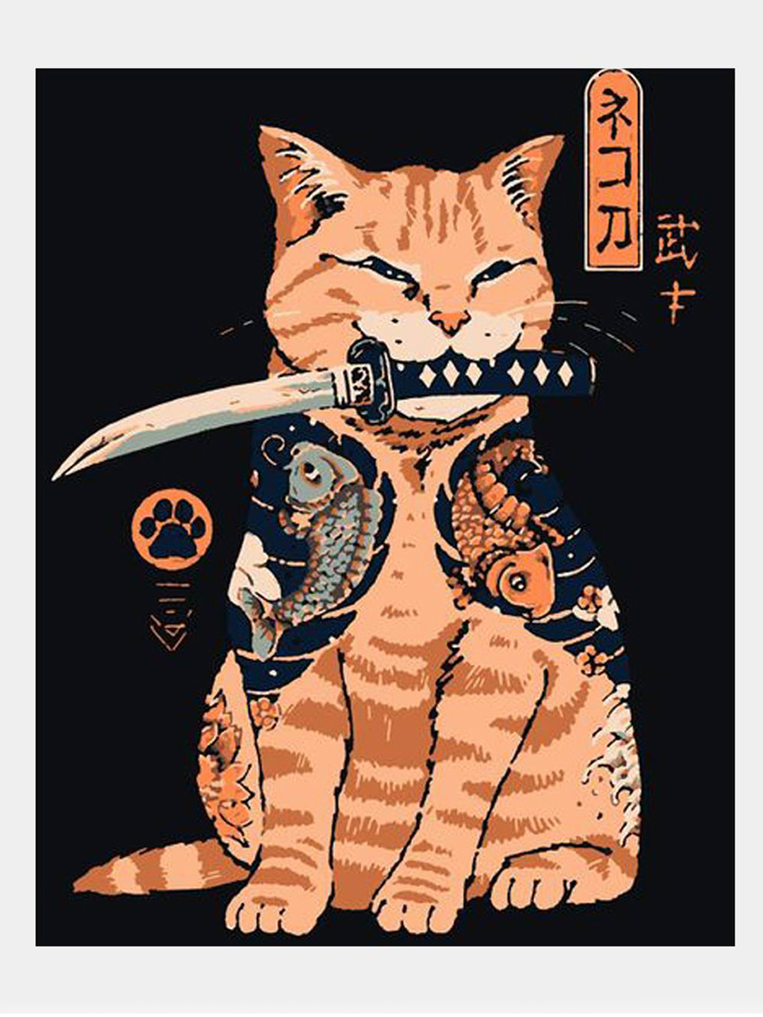 Японский кот арт