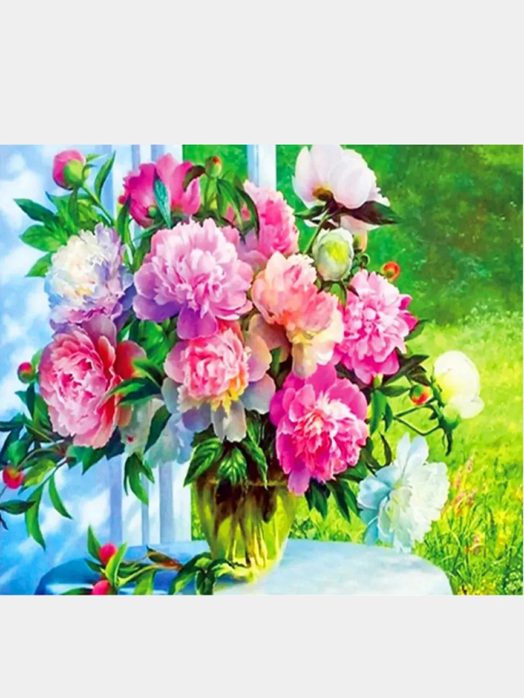 Алмазная мозаика \"Букет пионов\", 40*50 см, на подрамнике за 1290 ...