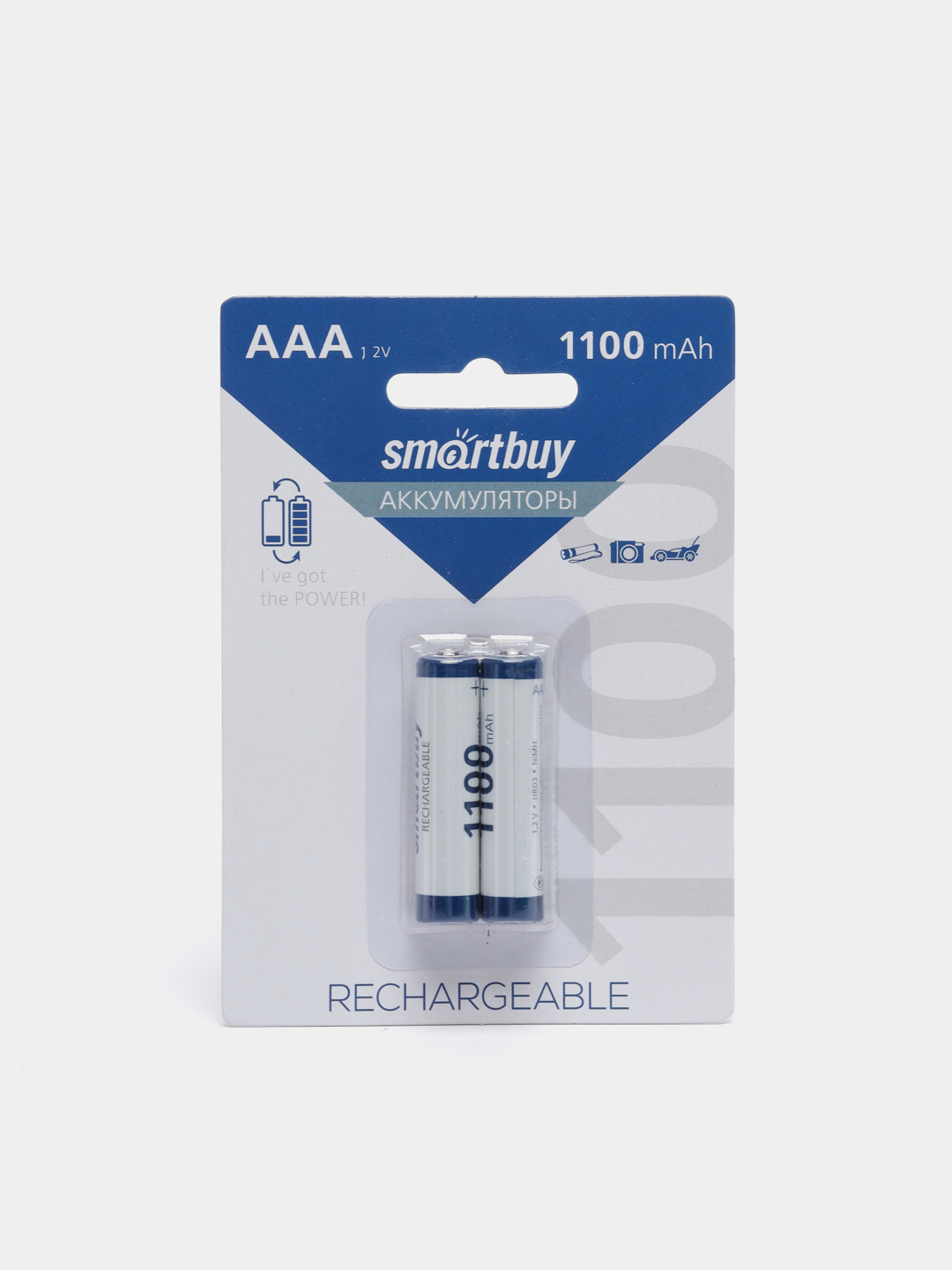 Аккумуляторные батарейки Smartbuy, мизинчиковые AAA/2BL, HR03, NiMh .