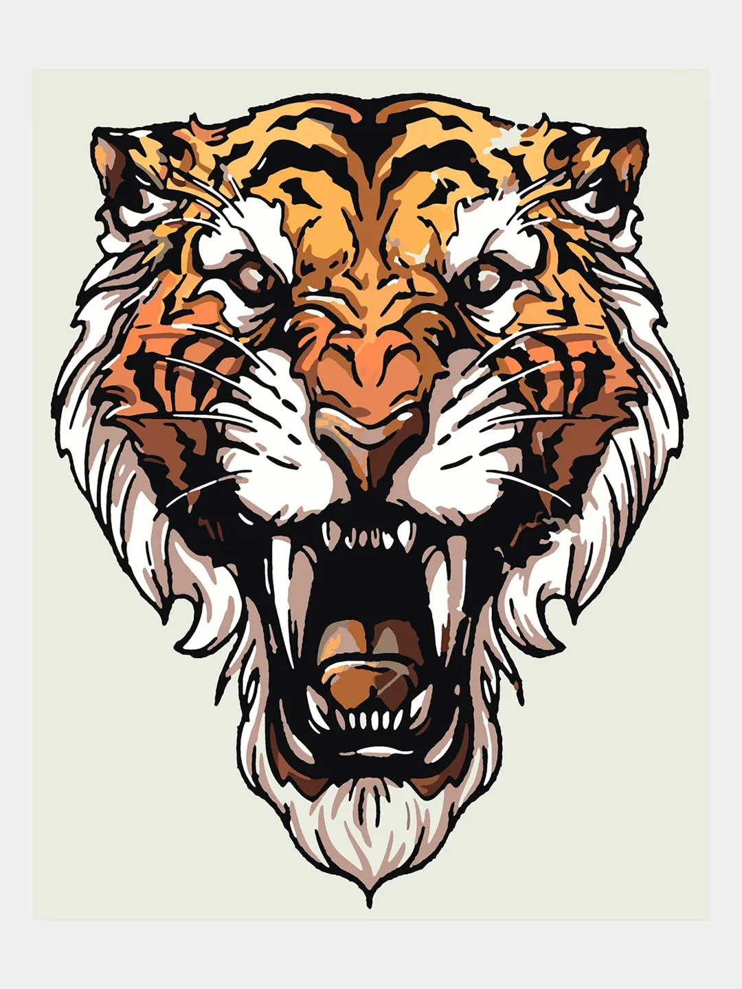 Картина по номерам на холсте с подрамником 50х40 см \"Морда тигра\" за ...