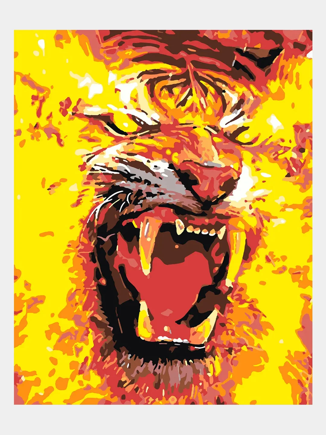 Картина по номерам на холсте с подрамником 50х40 см \"Огненный тигр\" за ...