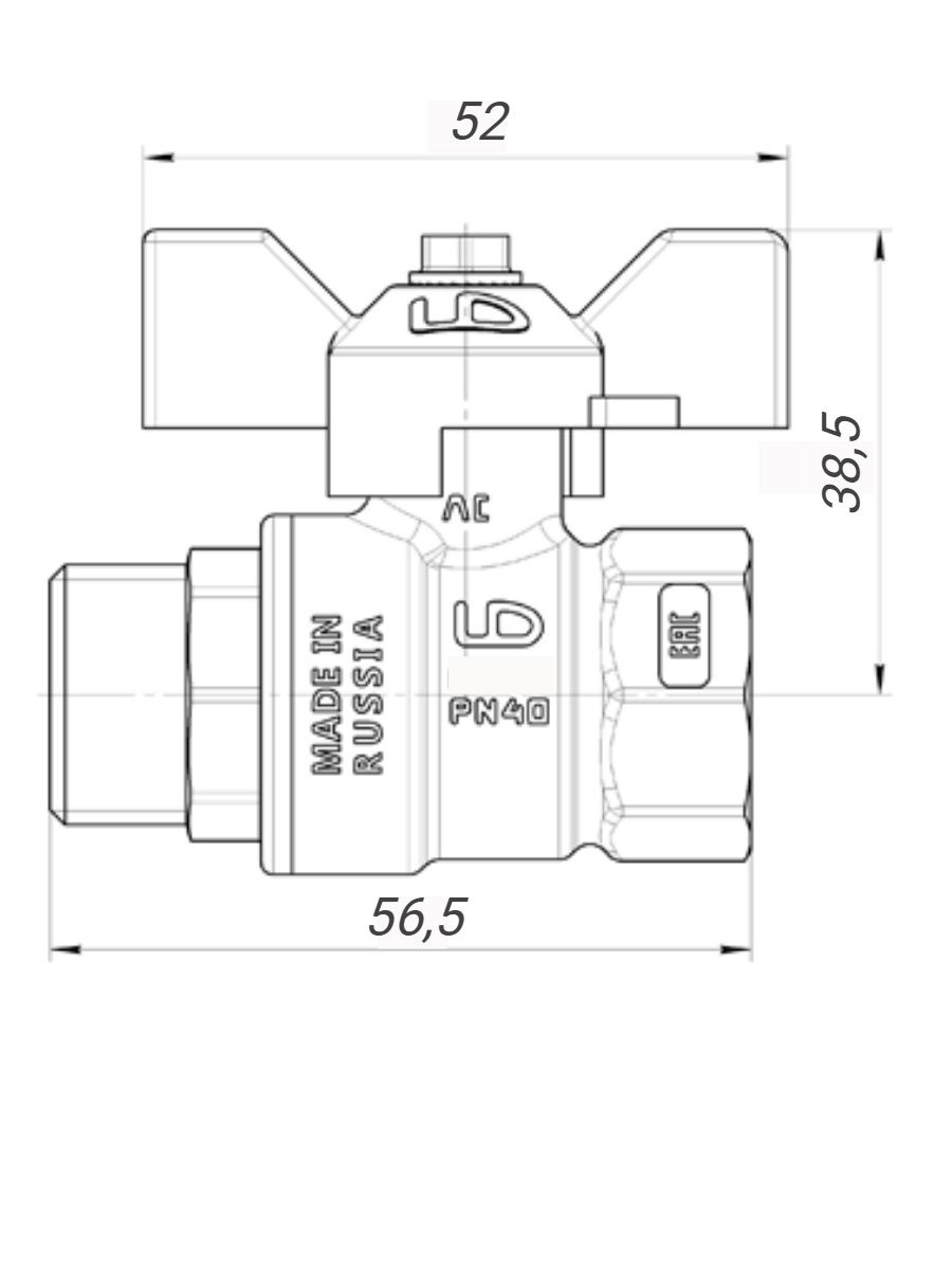 Ld pride 47.20. Кран шаровый LD Pride 47. Шаровой кран LD Pride 47.15.b-н.р. Кран шаровый газовый Ду 20 LD gaz. Кран американка 3/4 Размеры.