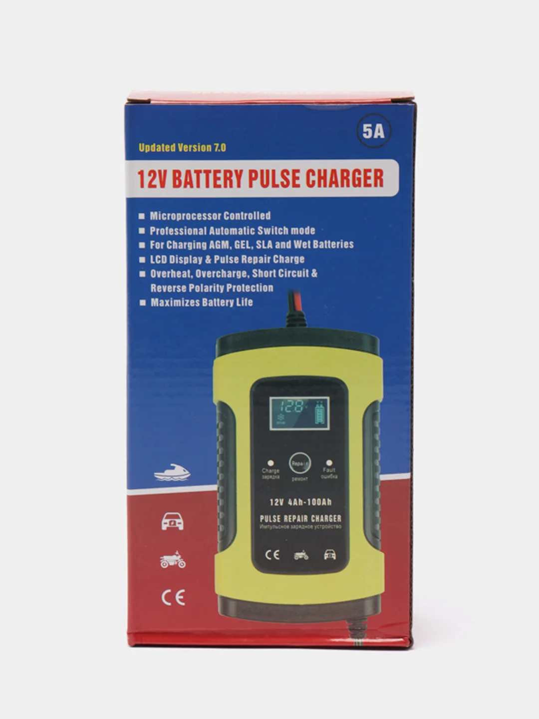Автомобильное зарядное устройство / автоматическое/ зарядка для АКБ ...