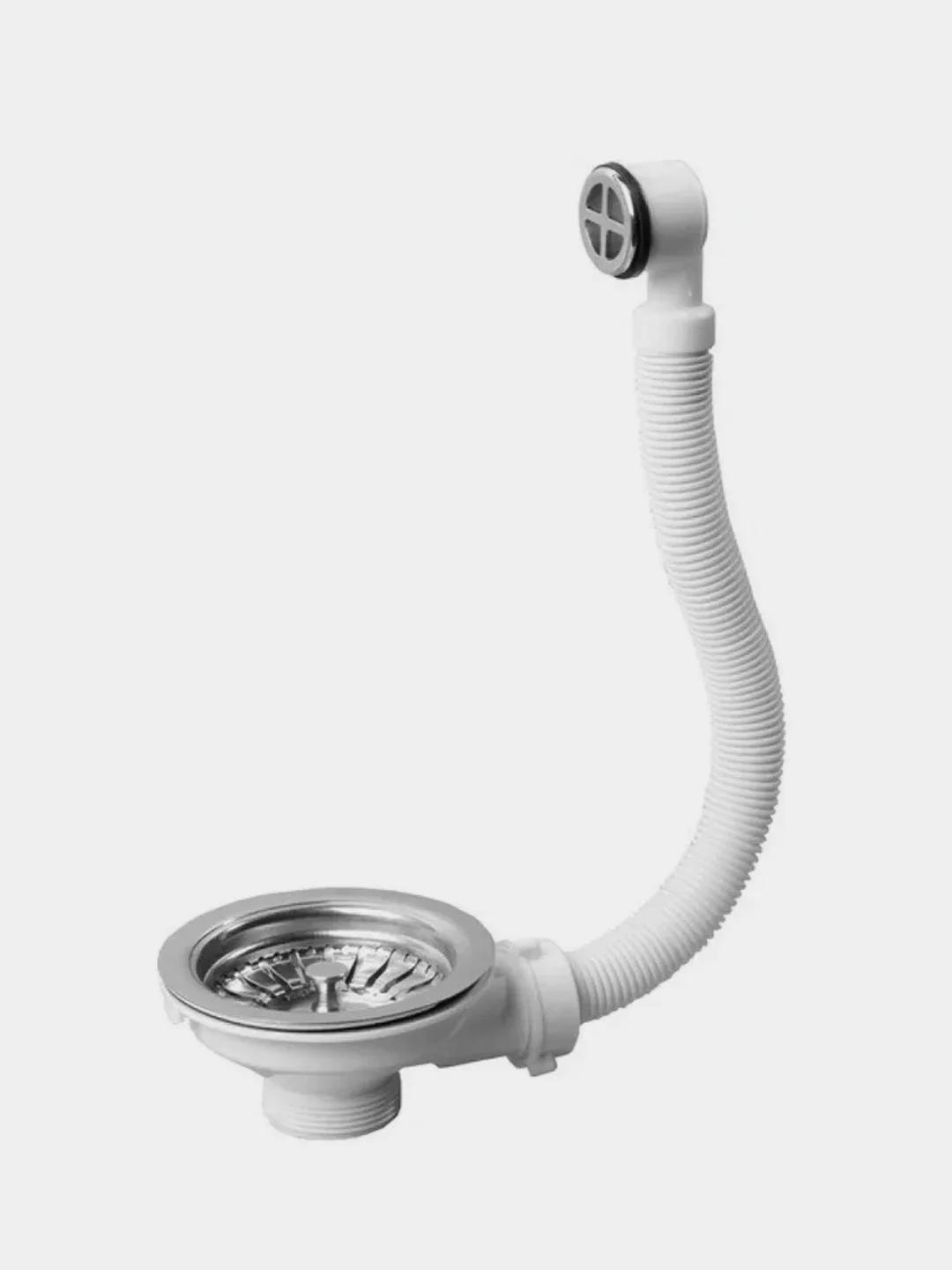 Выпуск для мойки Д-90 из нержавеющей стали, с круглым переливом купить ...