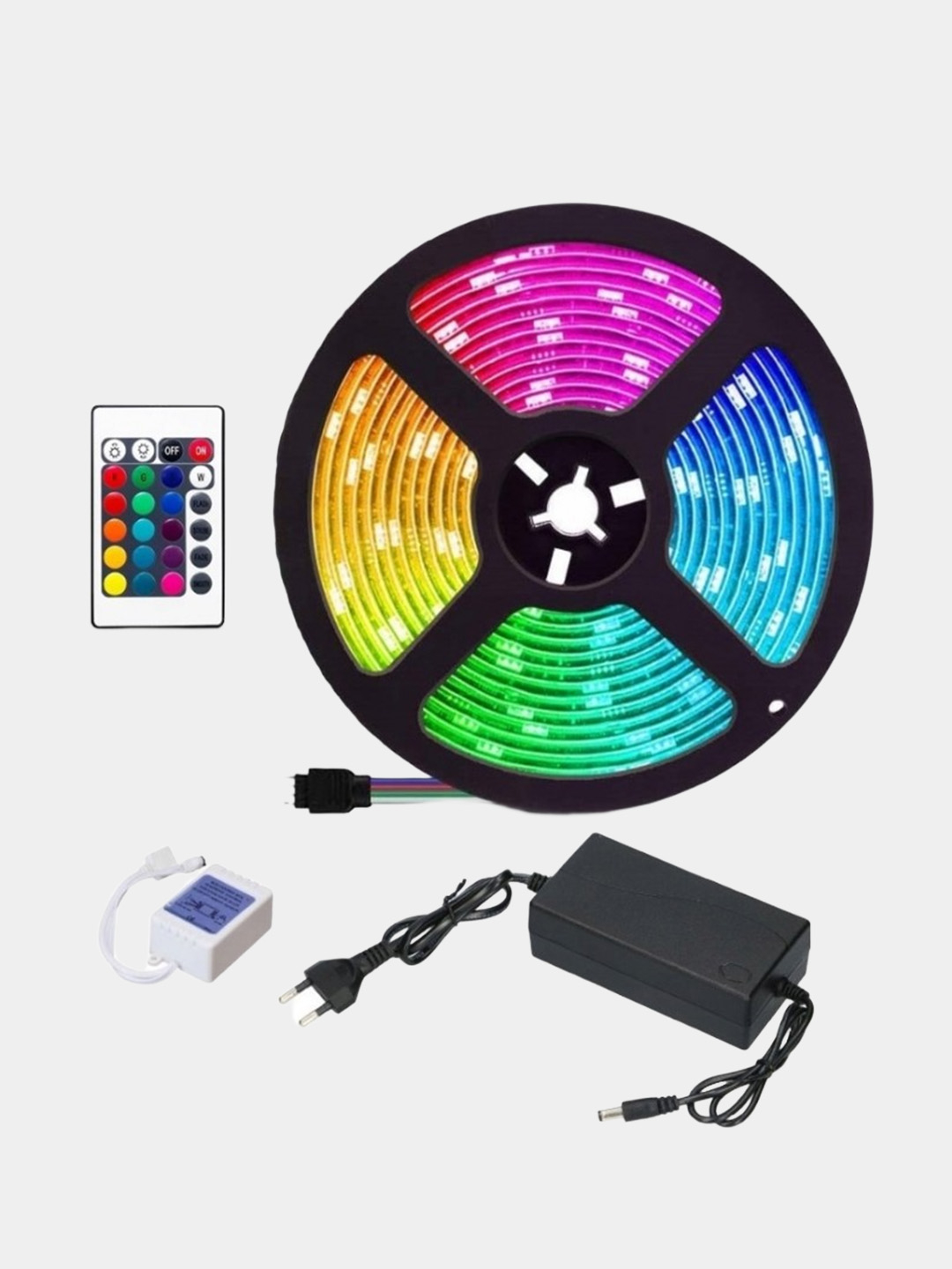 Светодиодная лента многоцветная, гирлянда с пультом RGB, 16 цветов, 5 .