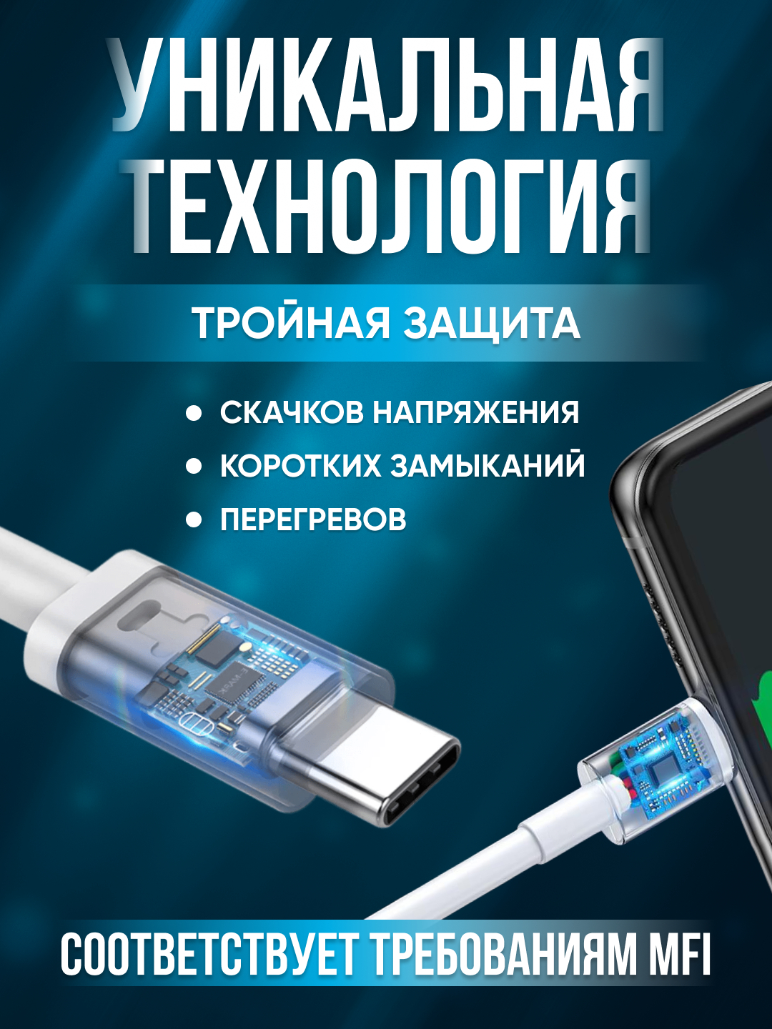 Зарядное устройство для iPhone, блок Type-C, PD, 20W + кабель  Type-C/Lightning купить по цене 383.9 ₽ в интернет-магазине KazanExpress