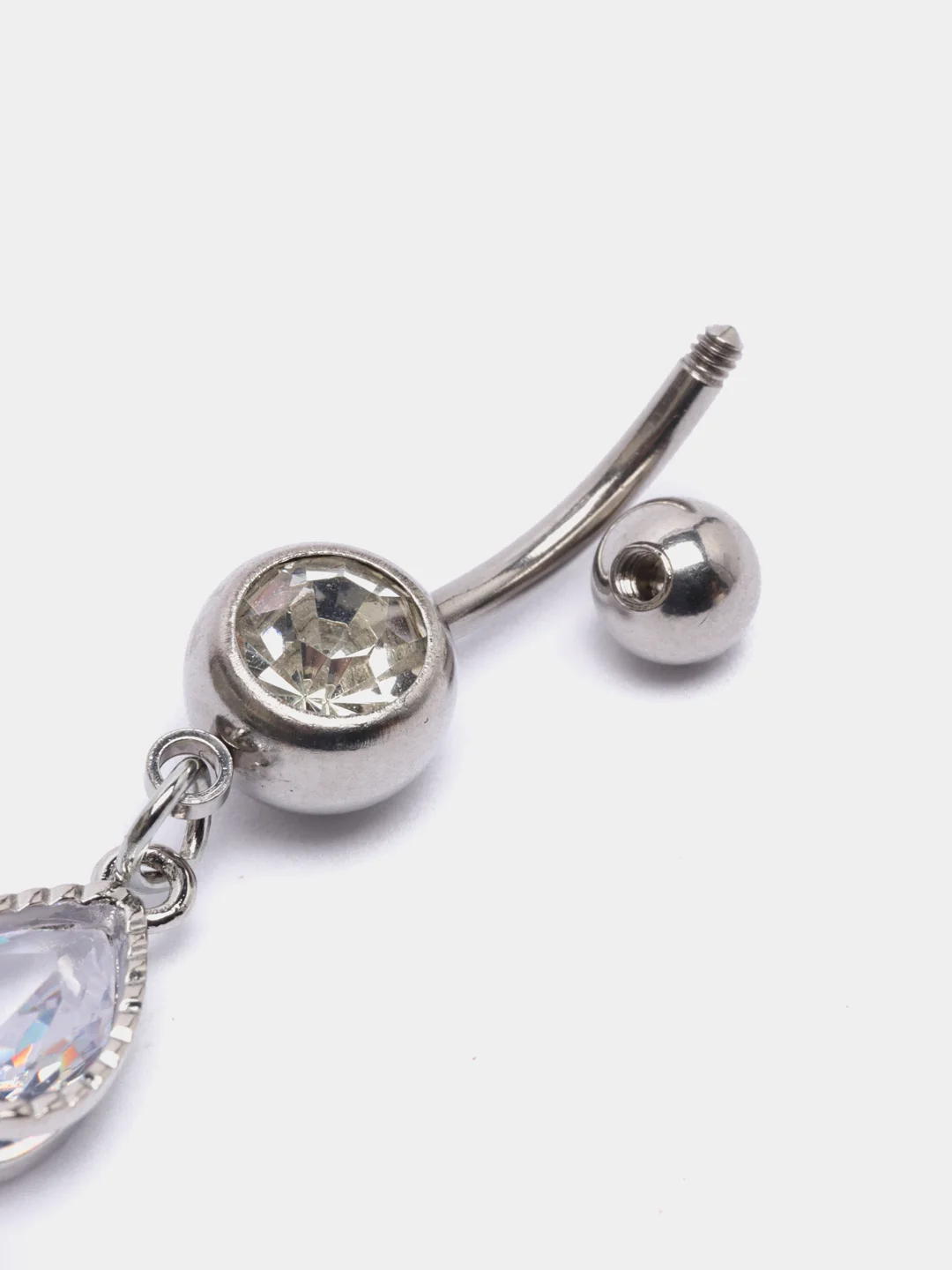 Пирсинг для пупка, с весящими кристаллами в форме капли за 350 ₽ купить ...